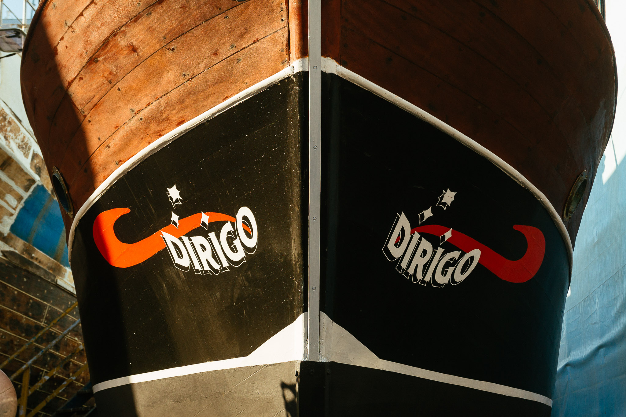 Dirigo Horizon hand painted logo on boats